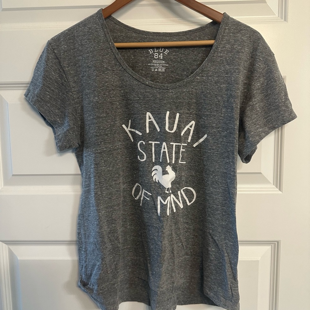 Kauai State of Mind Blue 84 Heather Gray T-Shirt